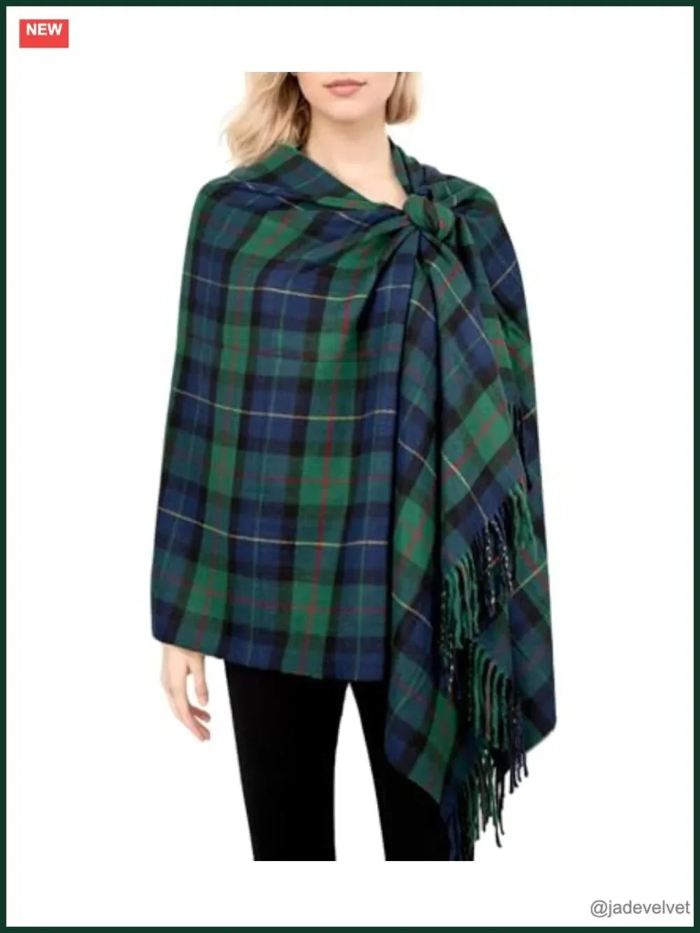 Oversized Cashmere Feel Scottish Tartan Plaid Shawl Wrap Scarf